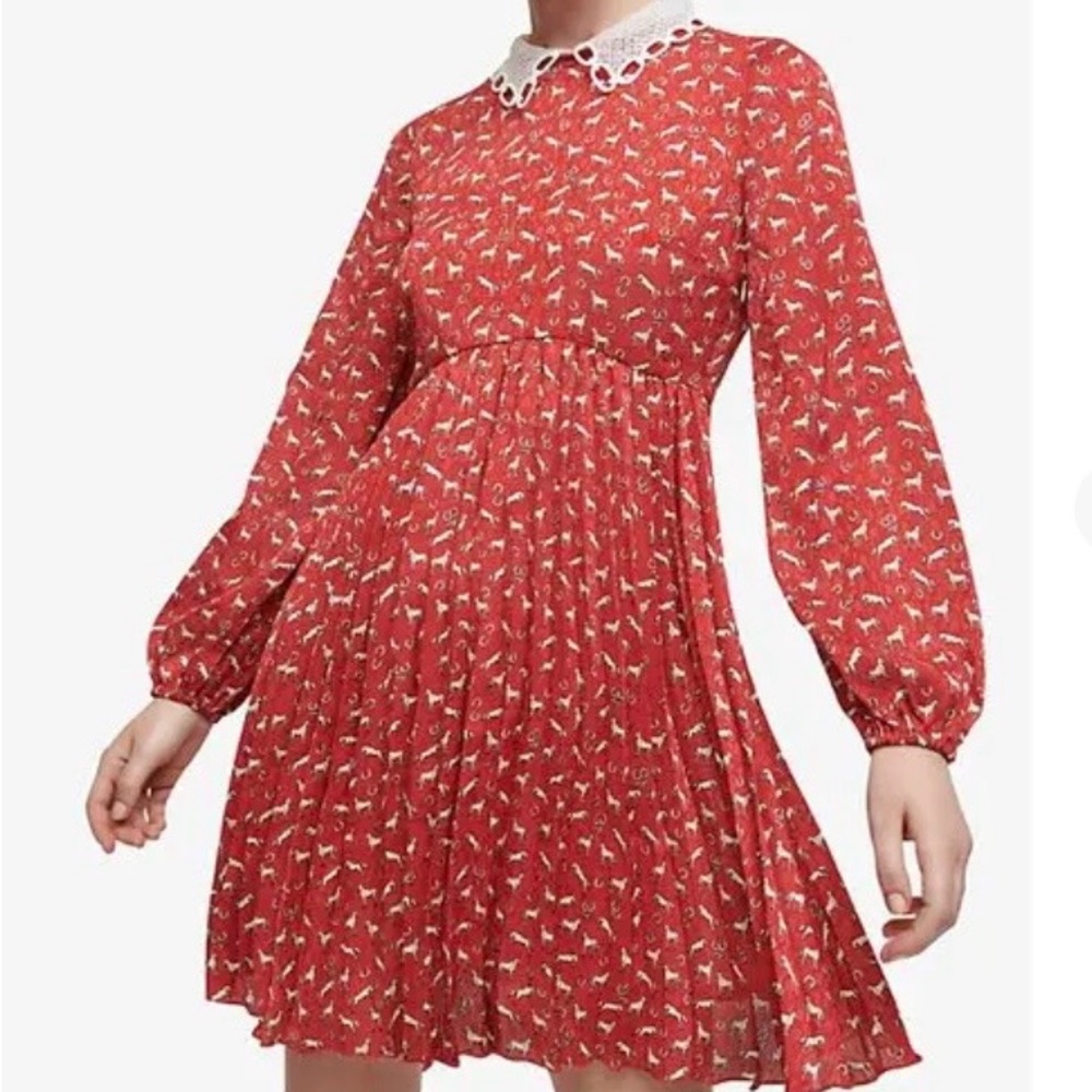 🐴🧲 New - Maje horse print Raina mini dress collared dress cowgirl feminine